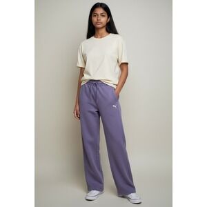 Puma Ladies Fleece Straight Leg Pant Purple Size S NWT